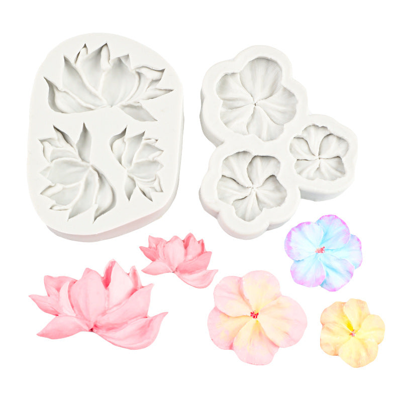 Flip sugar flower frangipani silicone mold leaf cake decoration chocolate mousse fudge mold aromatherapy plaster mold