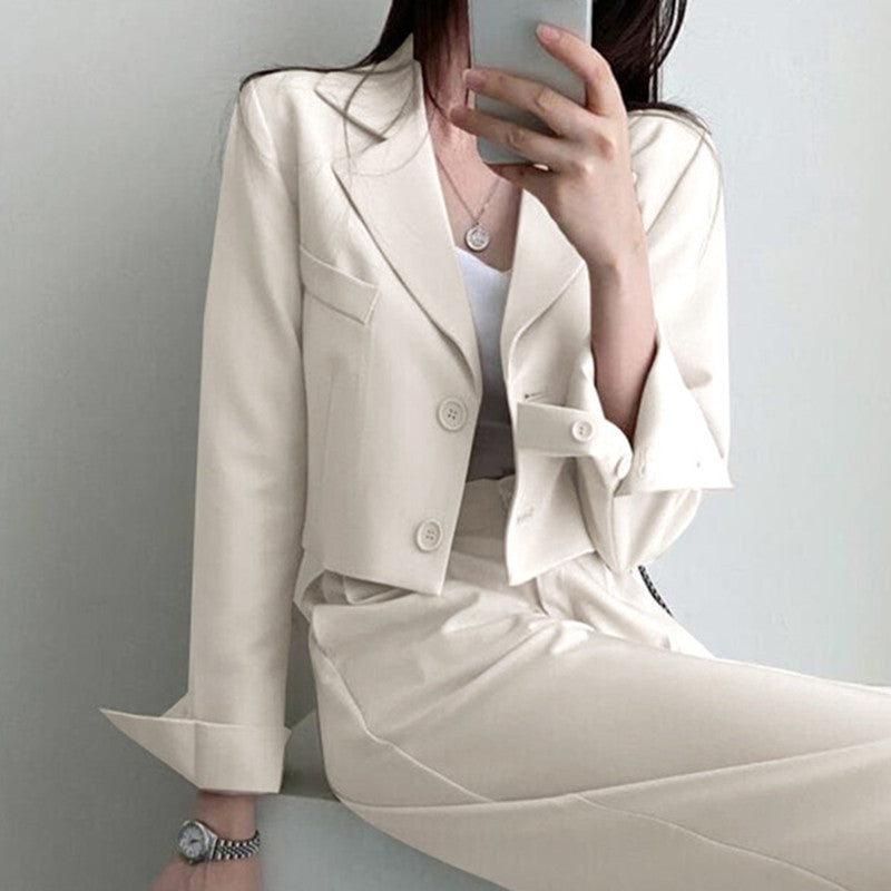 Autumn 2022 New khaki Small Suit Jacket Women's High Sense Small Temperament Commuter Suit suit