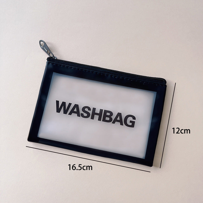 PU cosmetic bag large capacity dry and wet separate wash bag PVC transparent frosted bath bag travel portable storage bag