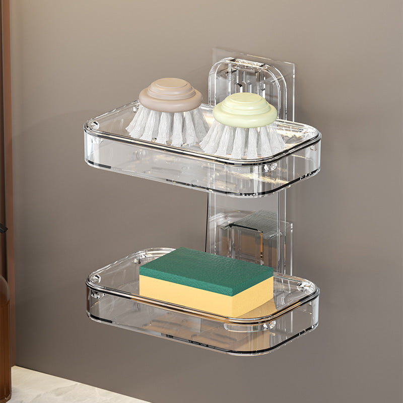 Light Luxury Soap Box Suction Cup Wall-mounted Non-perforated Draining Toilet Drainage Soap Box Rack Household Bathroom