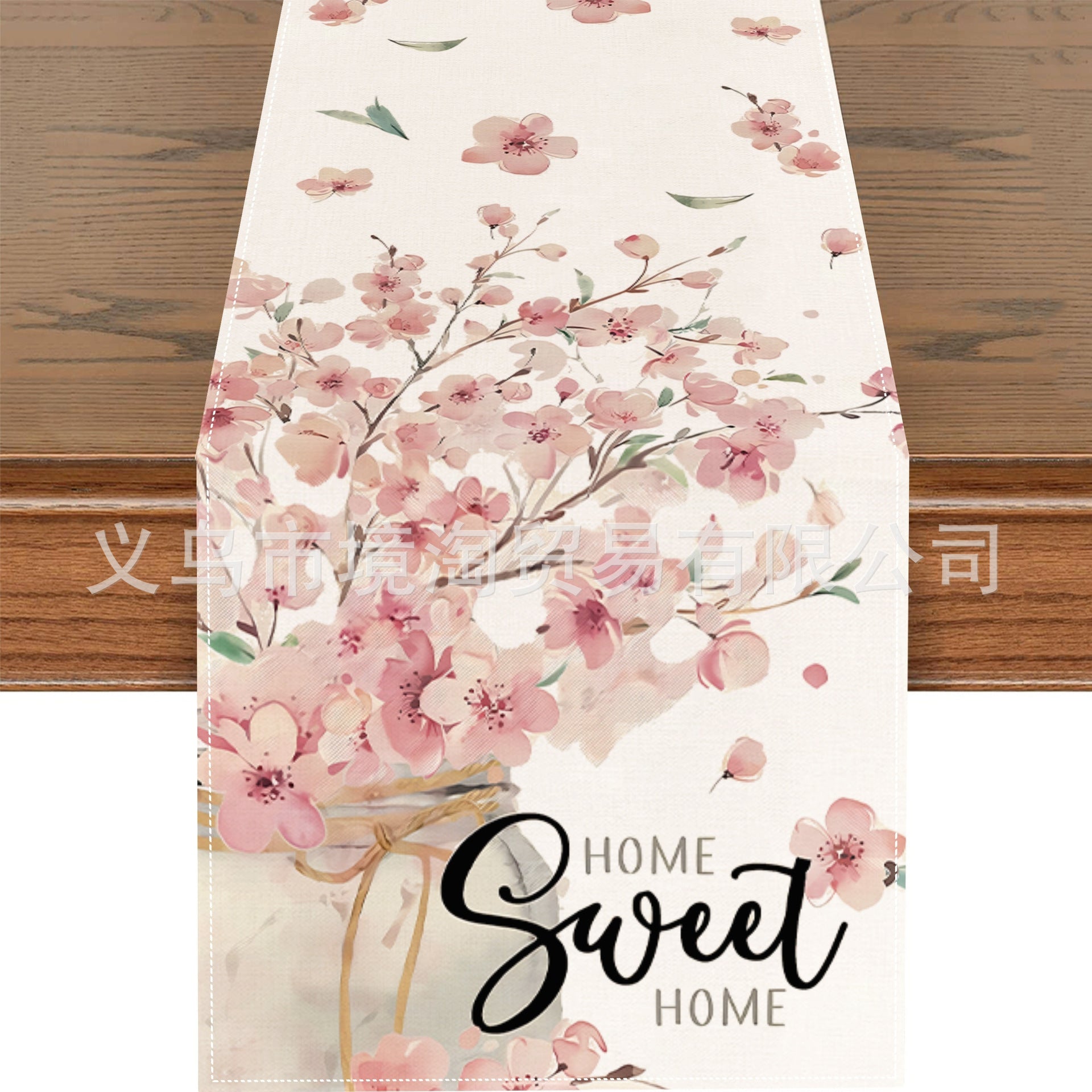 Linen Table Runner Pastoral Flower Lemon Summer Home Dining Table Outdoor Decoration Printed Tablecloth Table Runner