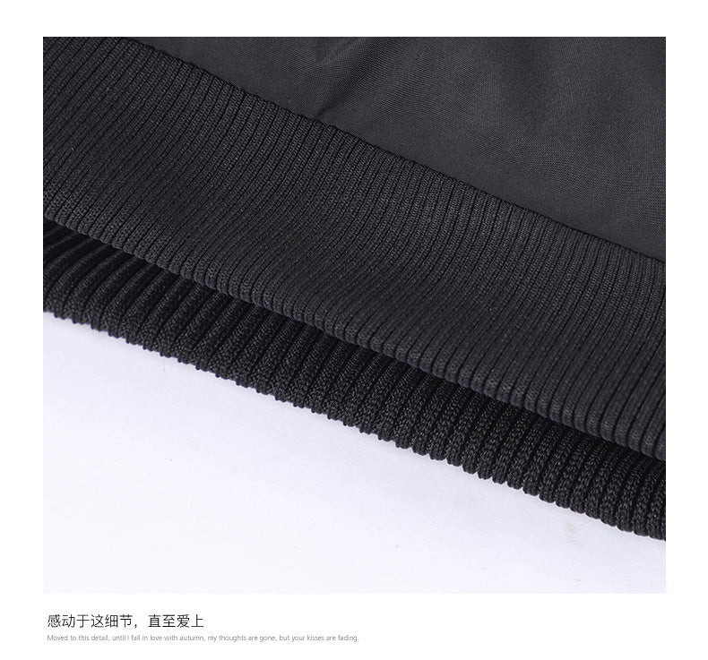Casual Clothing for Men, Flight-Style Warm Clothing, Men's Hong Kong-Style Trench Coat, Youth Trendy Brand, 2025 Winter Fleece-Lined Thick Short Cotton Jacket