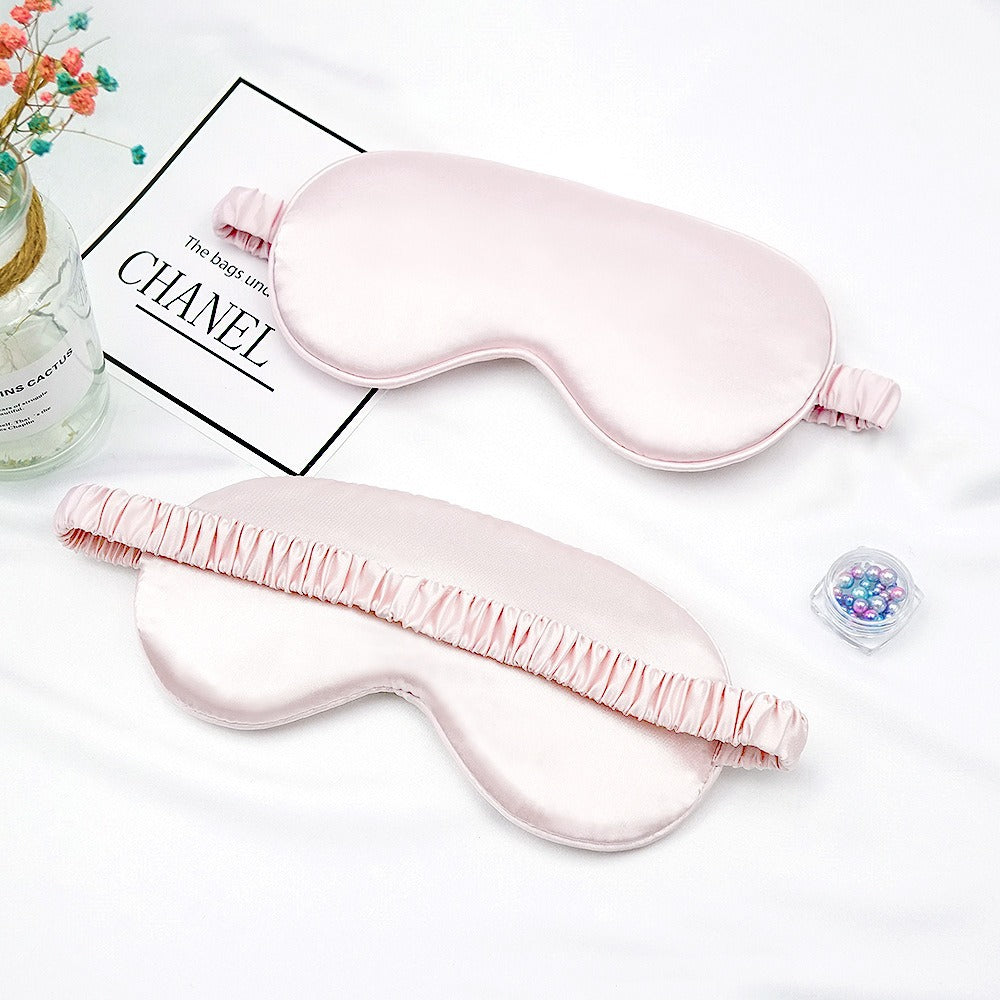 New Double-Sided Imitation Silk Sleep Mask with Light-Blocking and Adjustable Elastic Buckle, Travel-Friendly, Solid Color, Breathable, Beauty and Eye Protection