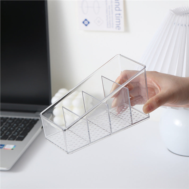 Desktop Cosmetics Storage Box, Dressing Table, Skin Care Product Storage Shelf, Acrylic Dormitory Transparent Compartment Lipstick Box