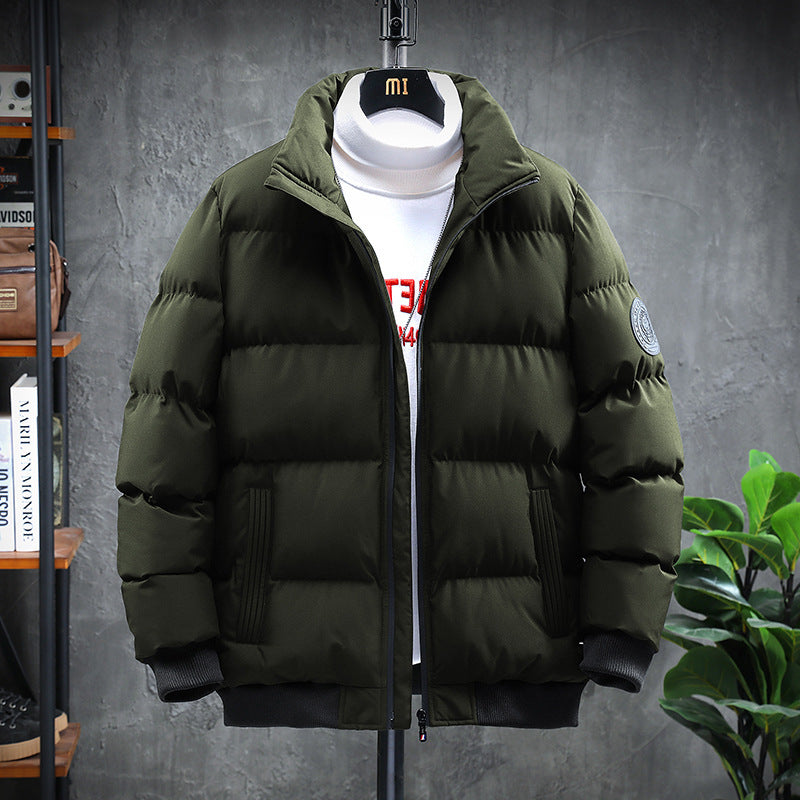 Cross-border new men's cotton-padded jacket fashion thick simple winter cotton-padded jacket youth men's warm coat jacket foreign trade