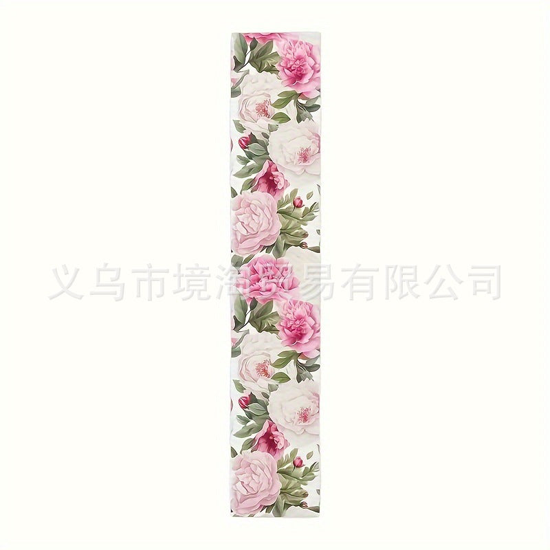 Linen Table Runner Pastoral Flower Lemon Summer Home Dining Table Outdoor Decoration Printed Tablecloth Table Runner