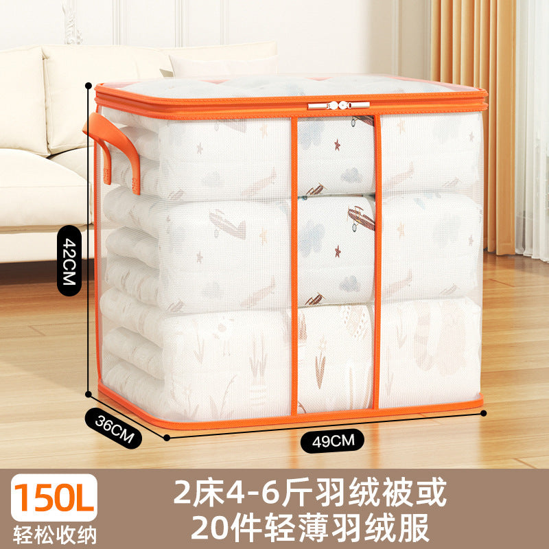 Transparent Mesh Quilt Storage Bag Large Capacity Folding Home Wardrobe Clothing Moving Packing Bed Bottom Storage Bag