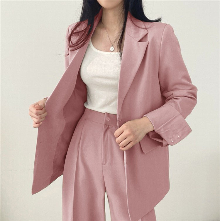 Suit Jacket High Sense Women's Spring and Autumn Design Sense Thin Niche Professional suit Temperament Slim-fit Small Suit Two-piece Set