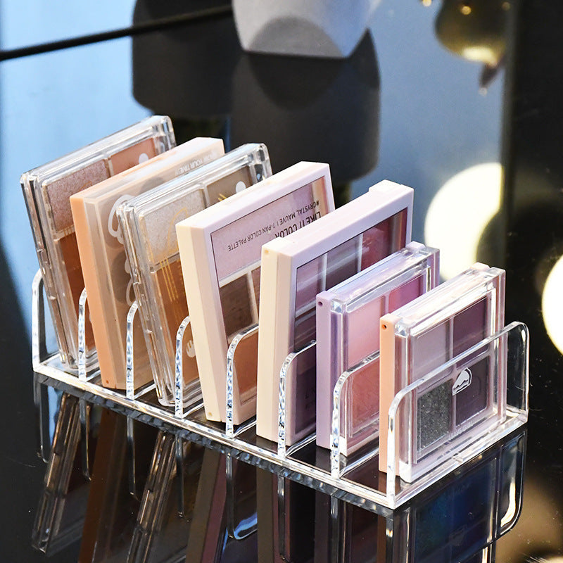 Cross-border Eye Shadow Plate Storage Rack Transparent Powder Cake Box Desktop Drawer Split-compartment Cosmetic Cosmetic Storage Rack Customization