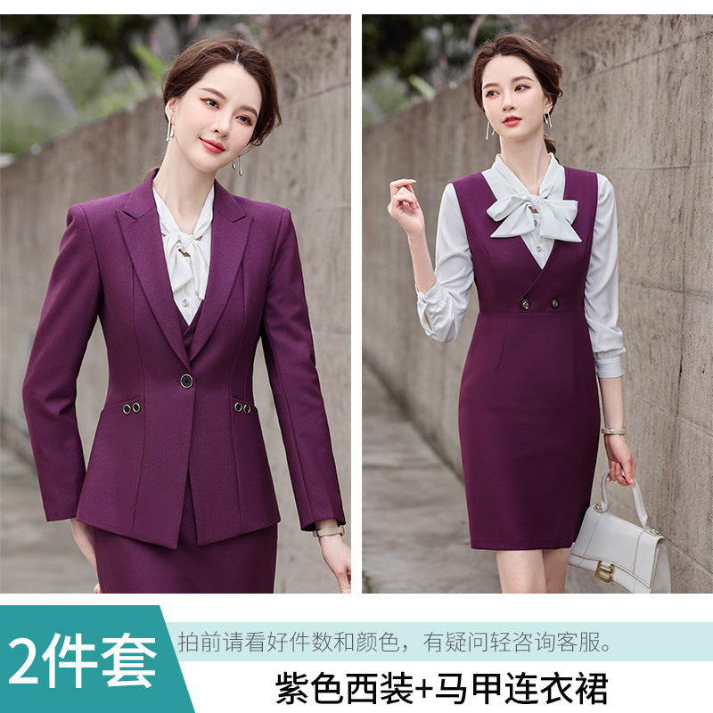 Amazon European and American Cross-Border Popular Commuter Foreign Trade Women's Blazer Professional Pants Dress Two-Piece Suit