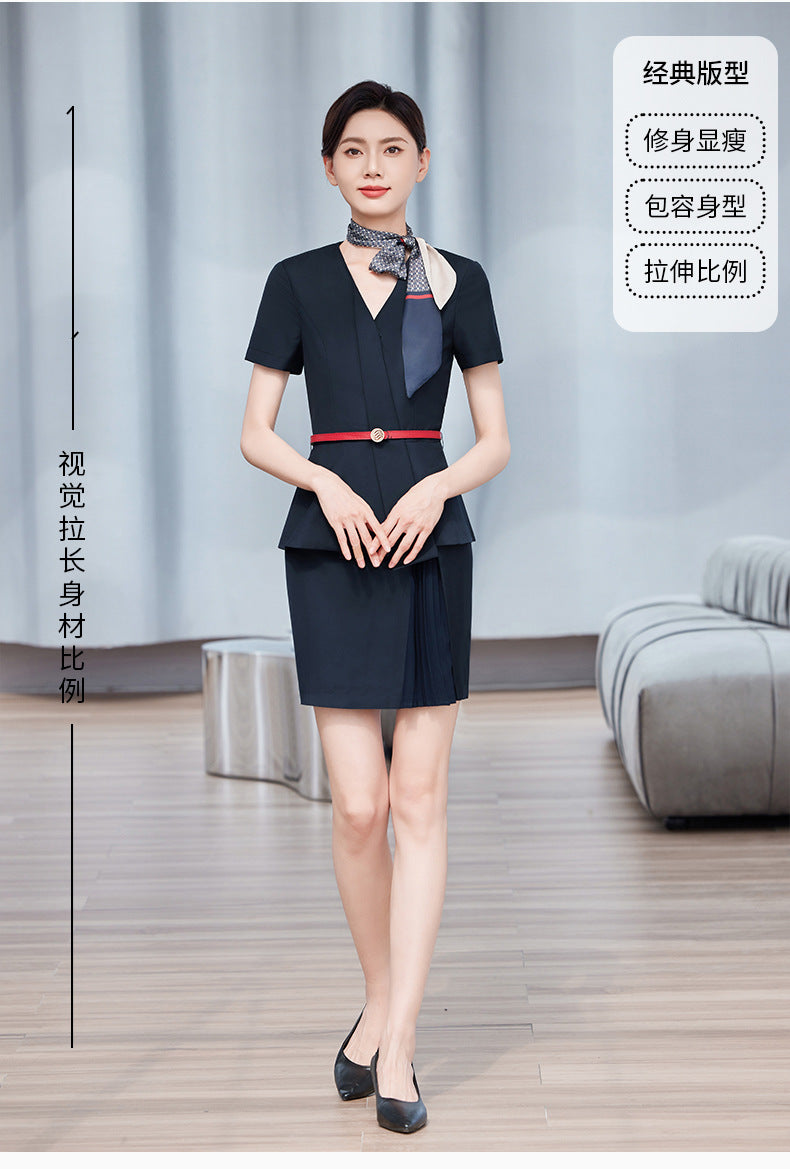 2025 New China Mobile Workwear Women's Summer Mobile Company Hall Manager Workwear Short-Sleeved Jacket Women's Skirt Shirt