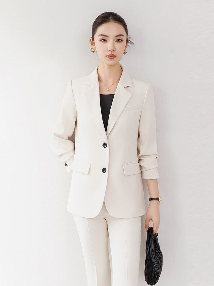 Cross-Border Off-White Blazer for Women, High-End Spring New Style Professional Suit, Fashionable and Elegant Formal Workwear