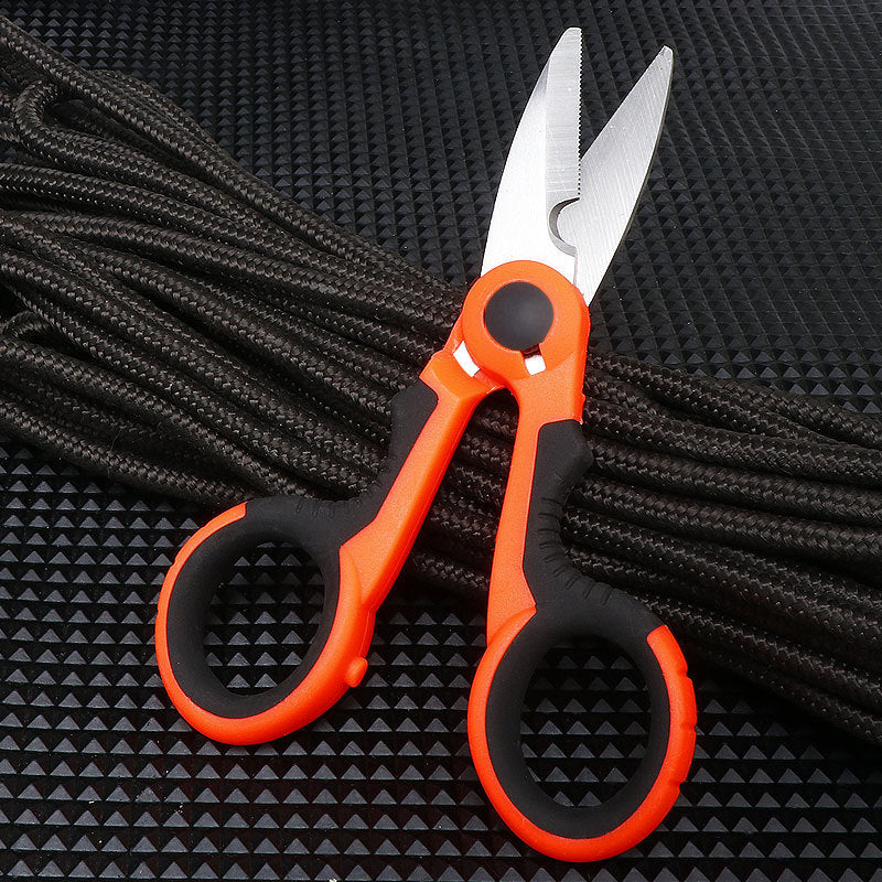 Stainless Steel Scissors for Pruning Branches, Fishing Scissors, Electrician Stripping Scissors, Lead Scissors, Serrated Scissors, Convenient Household Scissors