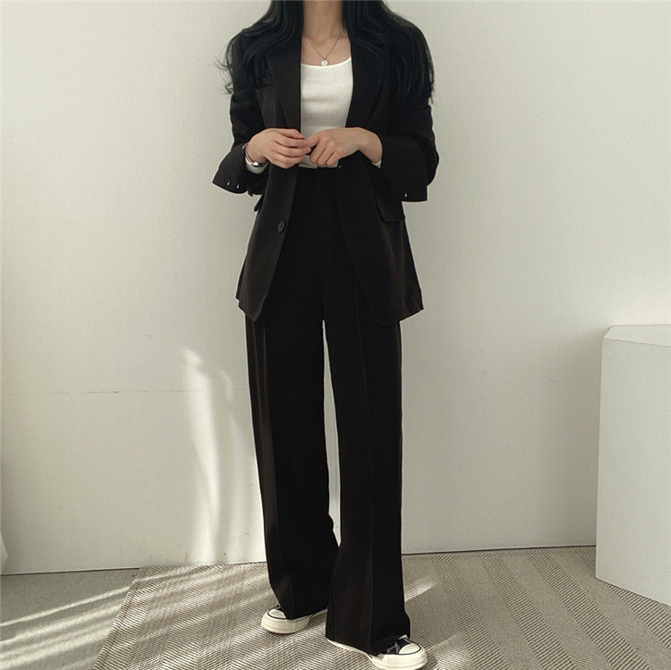 Suit Jacket High Sense Women's Spring and Autumn Design Sense Thin Niche Professional suit Temperament Slim-fit Small Suit Two-piece Set