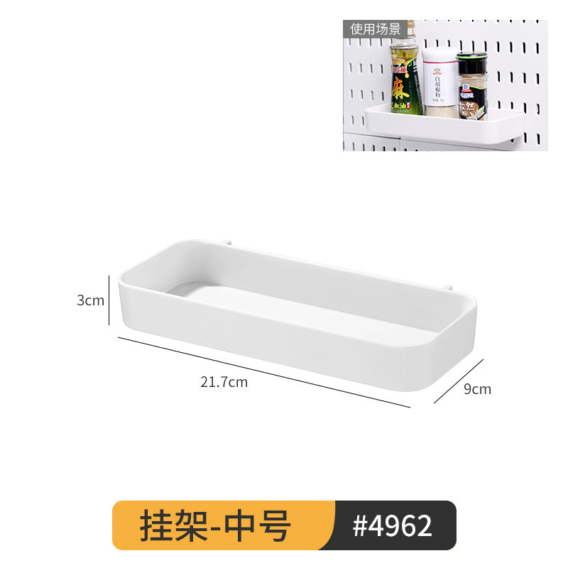 Extra-Large Perforated Board Self-Adhesive No-Drill Storage Rack Kitchen Wall Nail-Free Hanging Board Bathroom Wall Storage Organizer