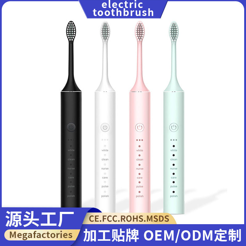 Factory wholesale soft bristle toothbrush flusher portable adult children universal ultrasonic electric toothbrush charging