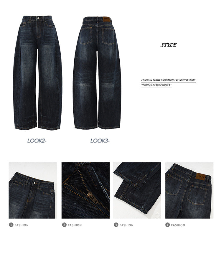 Yc & American Retro Loose Wide-Leg Pants Autumn and Winter Versatile Scimitar Pants Drapey Sickle Jeans Women's New Style