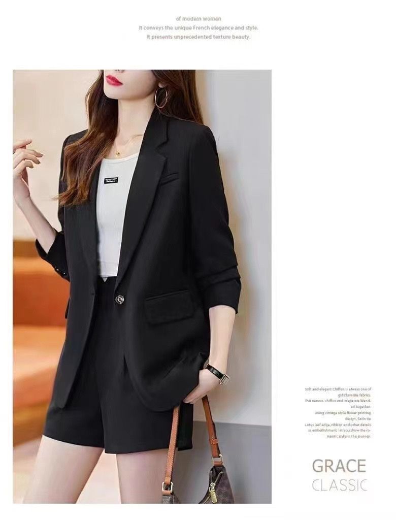 2025 Spring and Autumn New Suit Jacket Women's Casual Fashion Loose All-match Stylish Split Suit Jacket Trendy