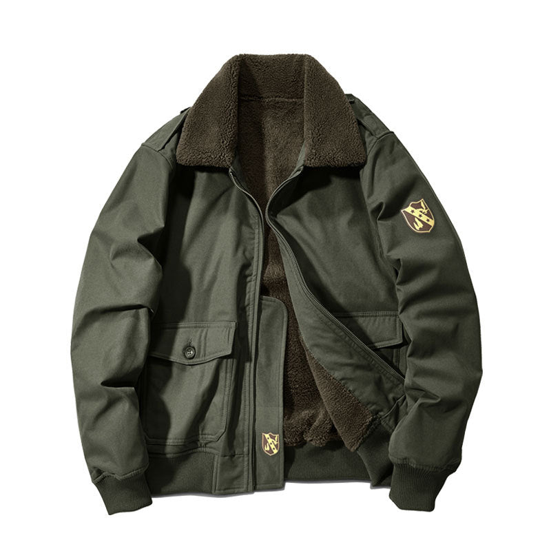 Factory direct winter plus velvet men's cotton-padded overalls cotton-padded jacket coat fur collar thickened pilot cotton-padded jacket 89K16