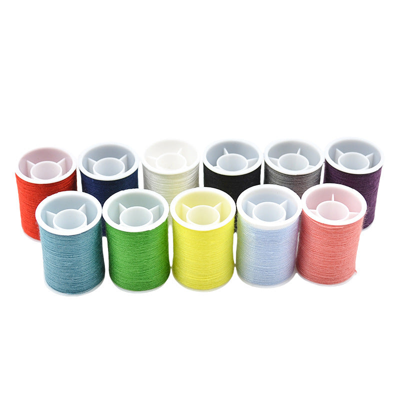 Retro Style Imitation Pu Leather Square Sewing Box Household Sewing and Mending Needle and Thread Set Portable Daily Essential Sewing Kit