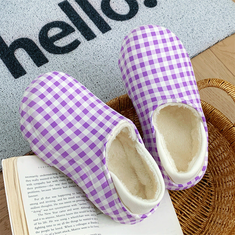Thickened Winter Cute Cotton Slippers, New Soft-Soled Closed-Back Warm Non-Slip Maternity Postpartum Thick-Soled Surgical Cotton Shoes