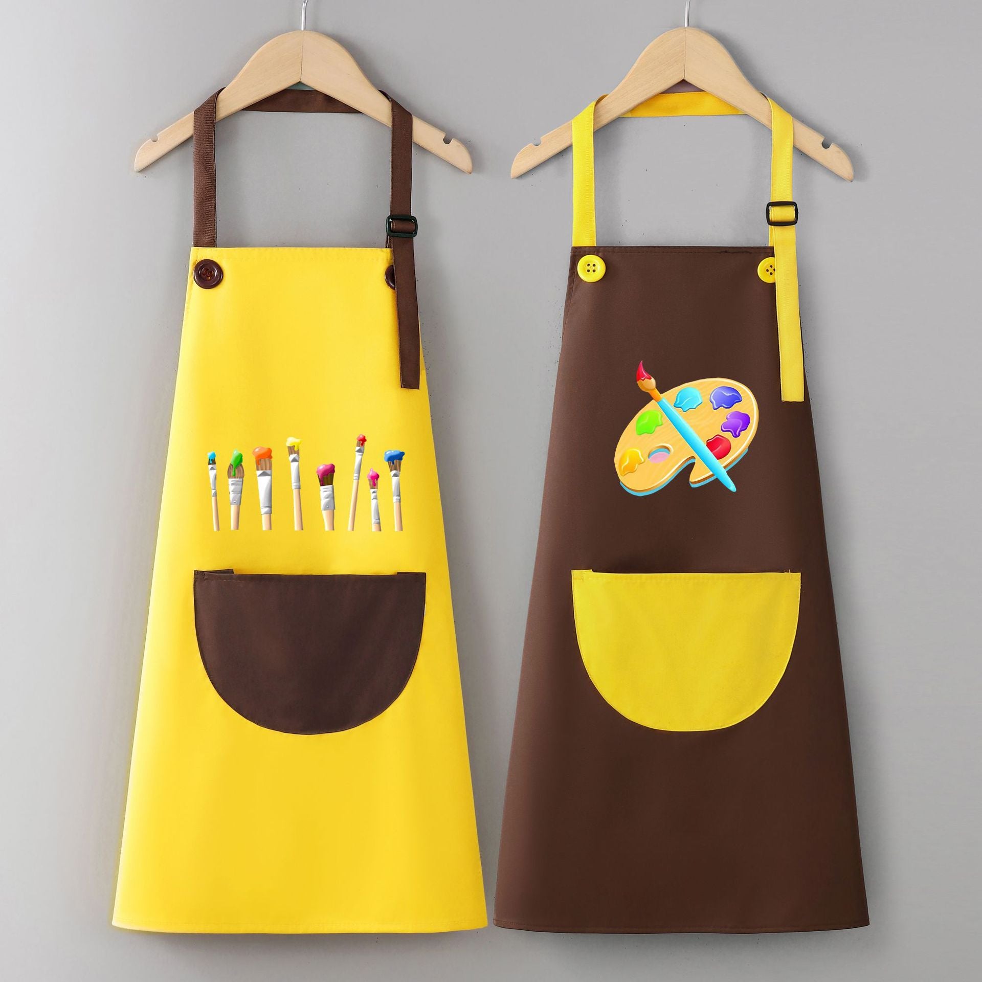 Children's apron painting waterproof antifouling studio cartoon apron big children's kindergarten apron overalls custom logo