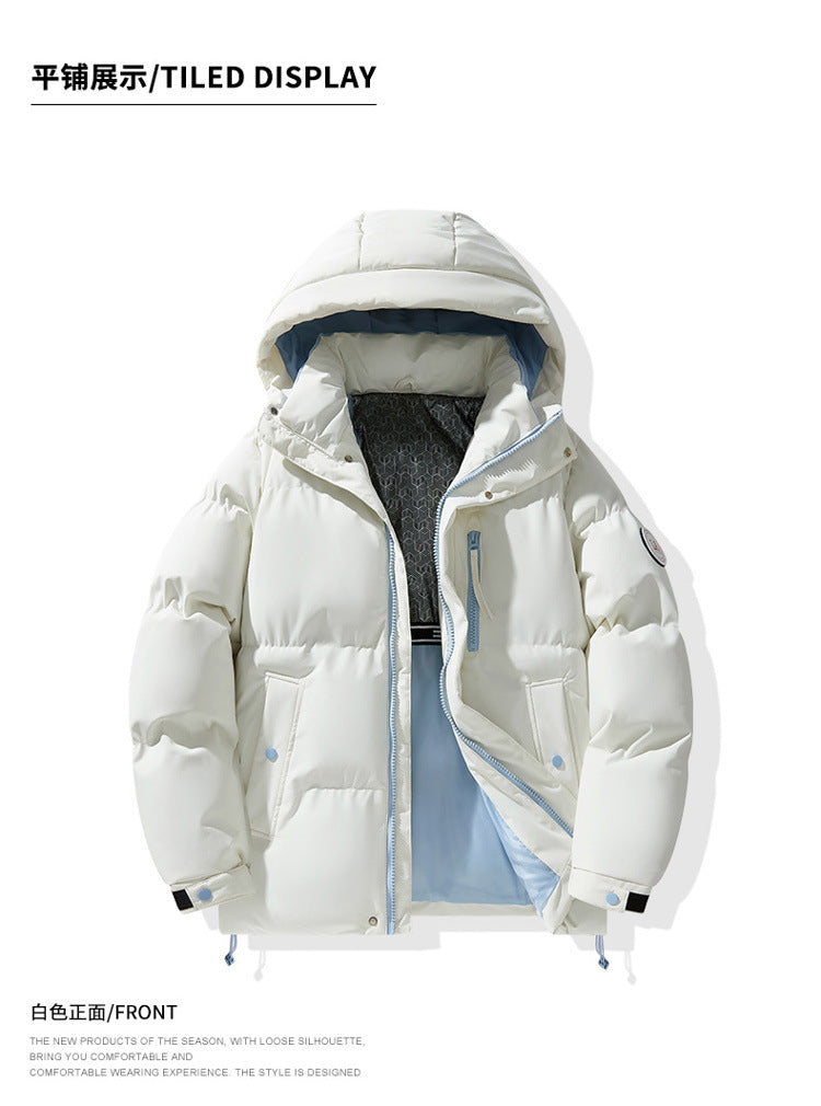 Autumn and Winter New Graphene Cotton Coat, Warm Couple's Same Style Hooded Cotton Jacket, Thickened Winter Coat