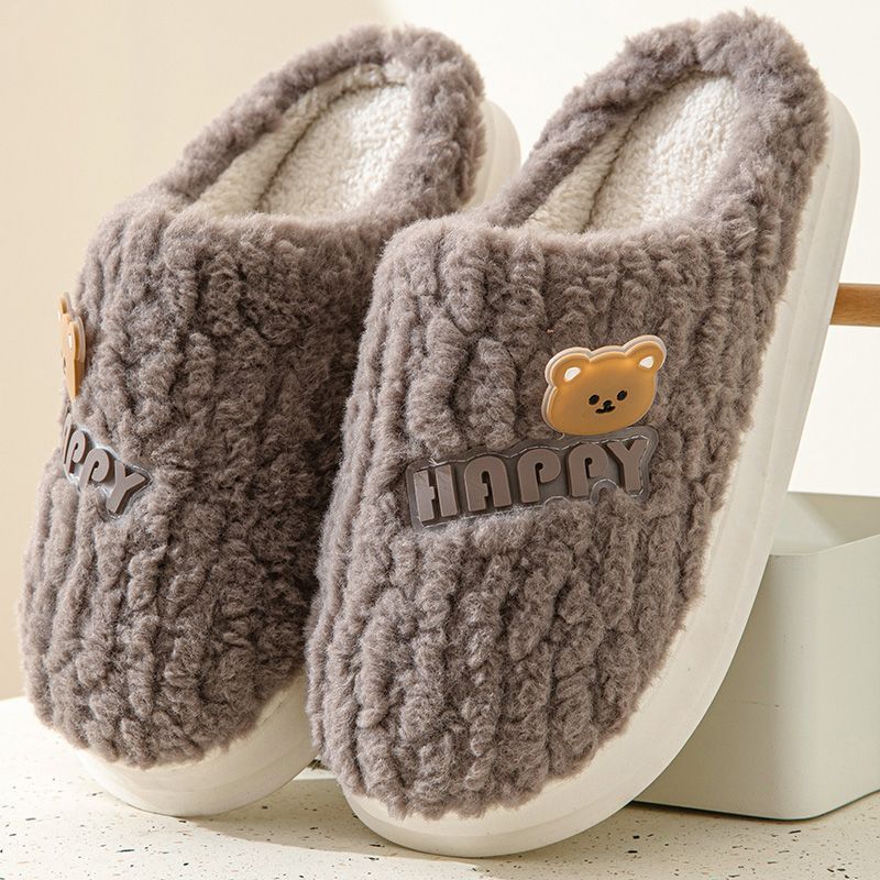 2025 Cotton Slippers for Men and Women, Winter Indoor Warm Thick-Soled Maternity Couple's Fur Slippers for Home Use in Winter