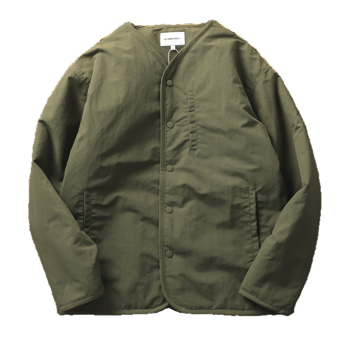 Retro Collarless Layered Thickeneded Men's Winter Jacket Loose Casual Autumn and Winter Warm Inner Lining Men's Cotton Jacket