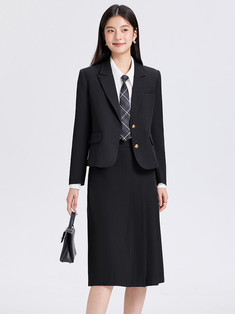 Cross-Border Gray Blazer for Women, New Spring and Autumn Professional Formal Suit, Short Blazer for College Students, High-End Feel