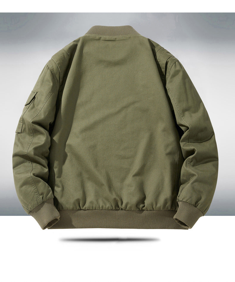 New Men's Fleece-Lined Popular Jacket, Winter Cross-Border Thickened Warm Cotton Coat, Pure Cotton Baseball Uniform Work Jacket