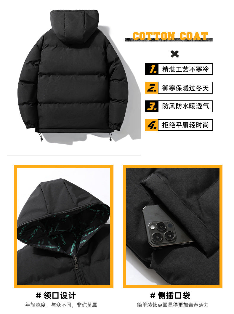 2025 New Trendy Brand Plus Size Cotton Jacket Couple Style Reversible Hooded Loose Winter Thick Warm Coat