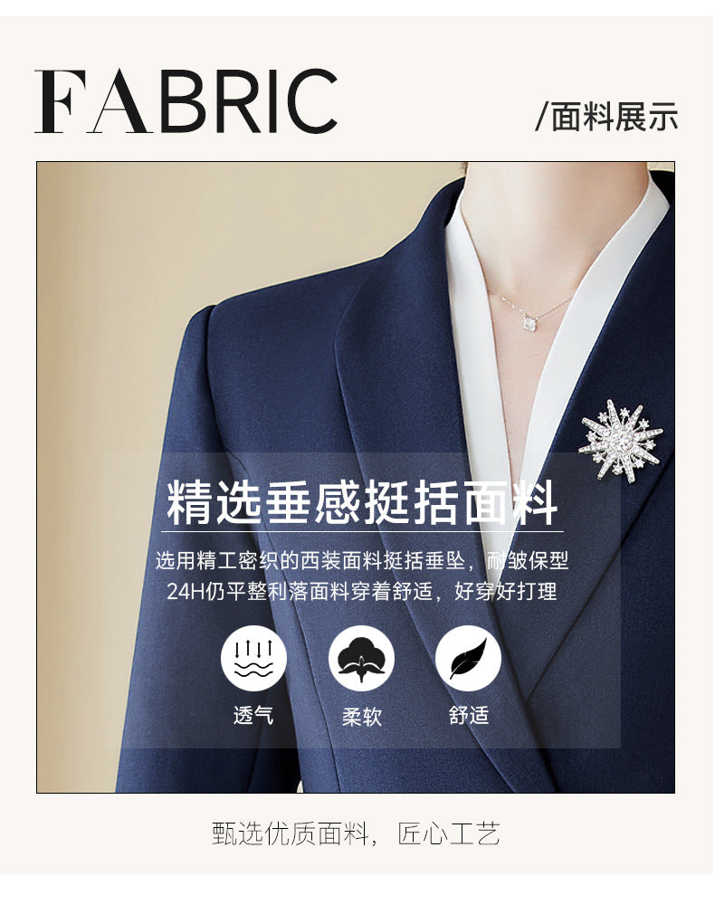 Cross-border High-end Professional suit Women's New Double-breasted Suit Fashion Elegant Goddess Style Work Clothes Interview Dress