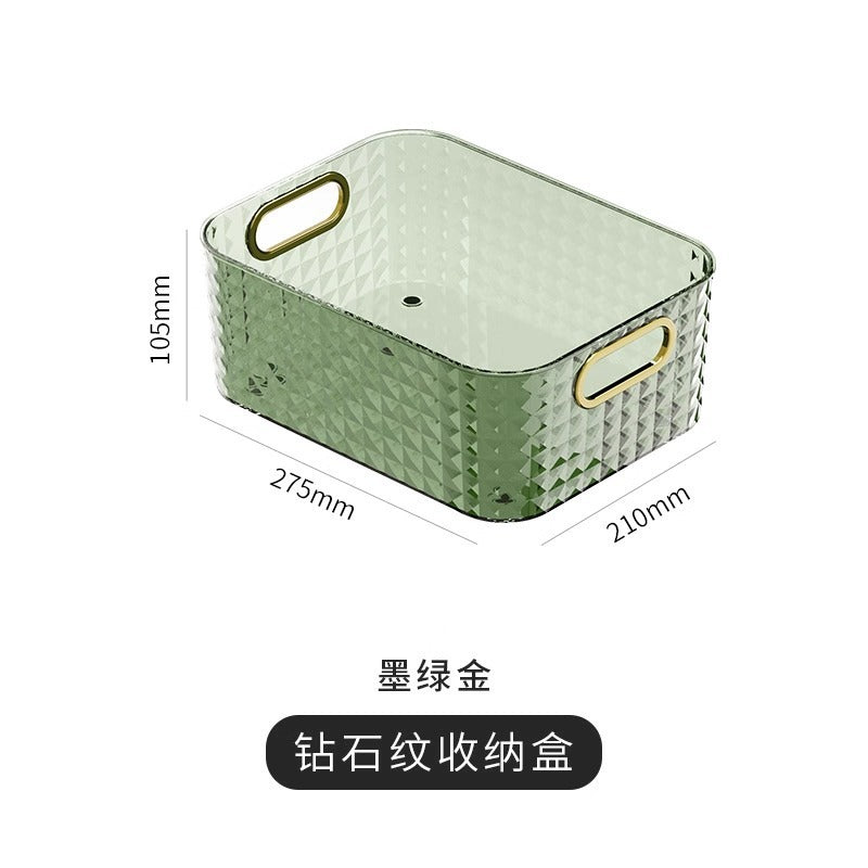 European and American Light Luxury Desktop Cosmetic Storage Box Transparent PET Advanced Dressing Table Mask Sundry Snack Storage Box
