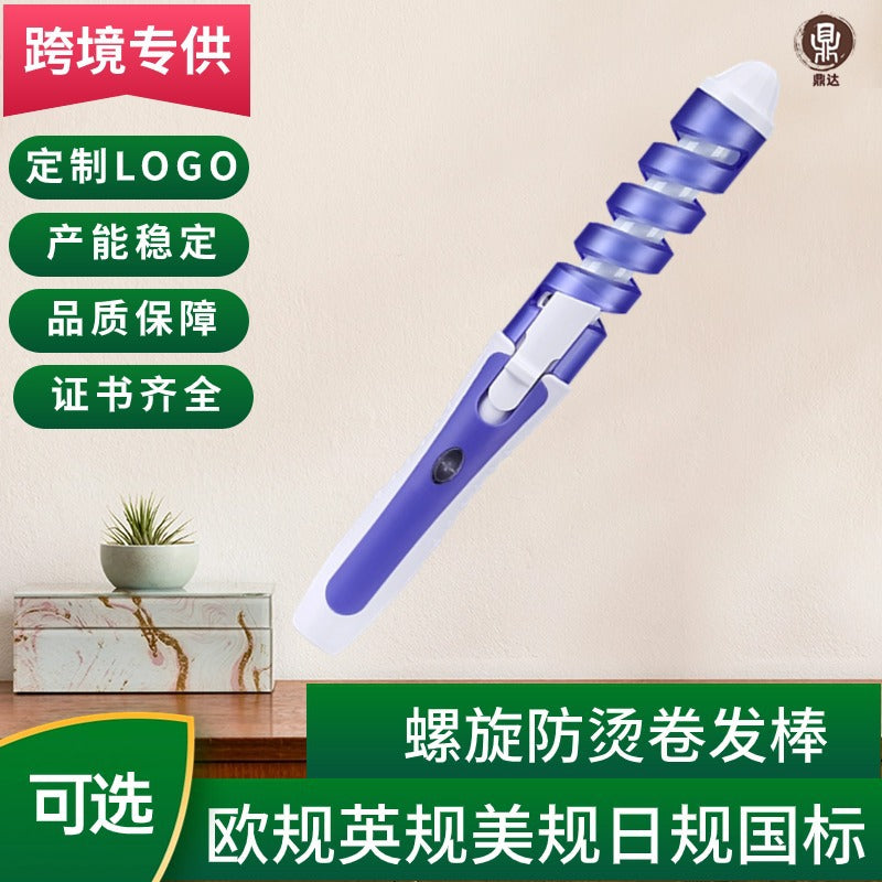 Cross-border explosions spiral anti-hot hair curling iron curling iron electric curling iron electric heating rod large curling pear flower hairdressing iron curling iron