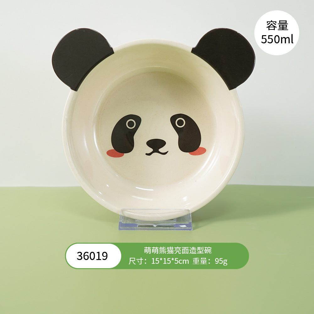 Melamine Bamboo Fiber Baby Dinner Plate, Children's Divided Eating Bowl, Panda Supplementary Food Tableware Set, Safety Certified, in Stock