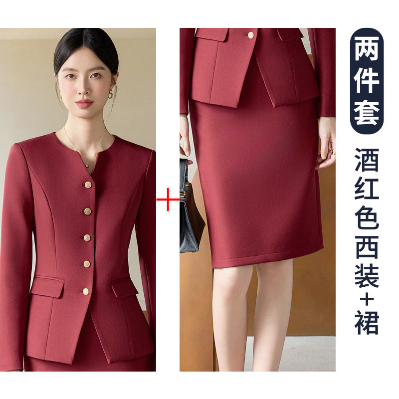 Suit Suit for Women Spring & Fall New Fashion Elegant Goddess Style Professional Wear Formal Wear Beauty Salon Jewelry Store Work Clothes