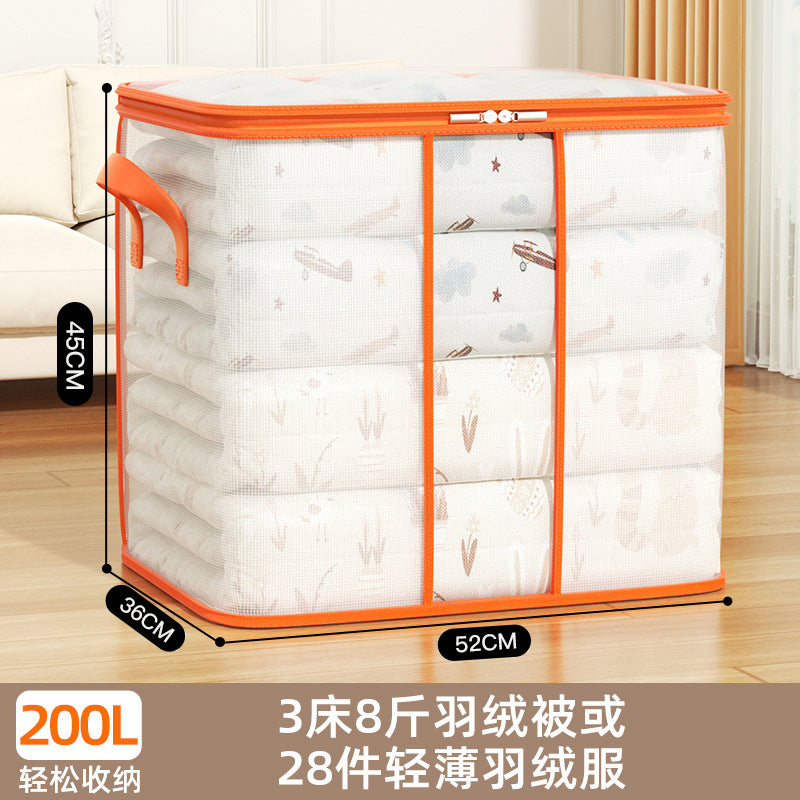 Transparent Mesh Quilt Storage Bag Large Capacity Folding Home Wardrobe Clothing Moving Packing Bed Bottom Storage Bag