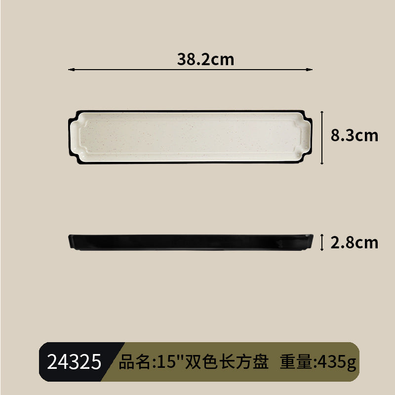 Buffet Tripe Plate Dishes and Dinnerware Mealamine Vegetable Barrel Snacks Cold Dishes Square Plate Hot Pot Shop Special Barbecue Plate