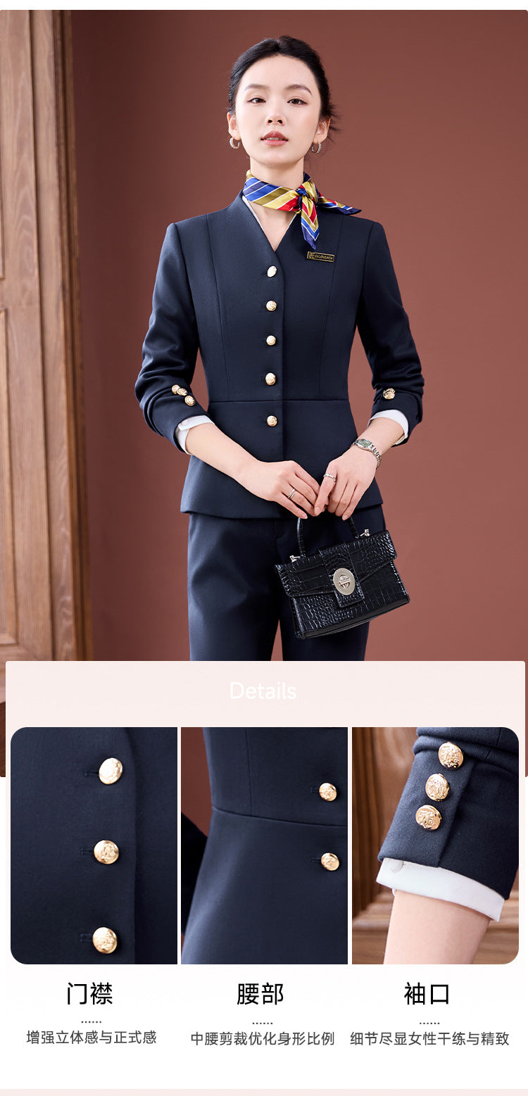High-End Professional Suit for Women, Autumn Outfit, Stylish and Capable Workwear for Sales Department and Beauty Salon
