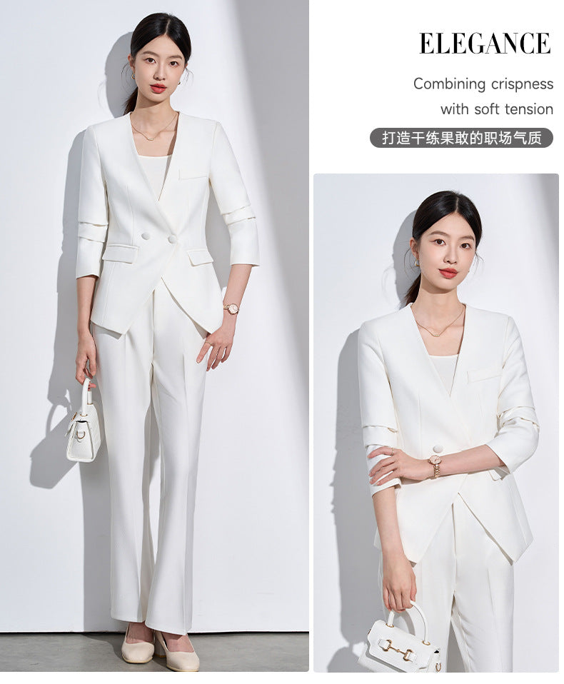 Cross-Border Suit Jacket for Formal Occasions, Fashionable Goddess Style, Versatile, High-End, Elegant, Interview Office Suit Set