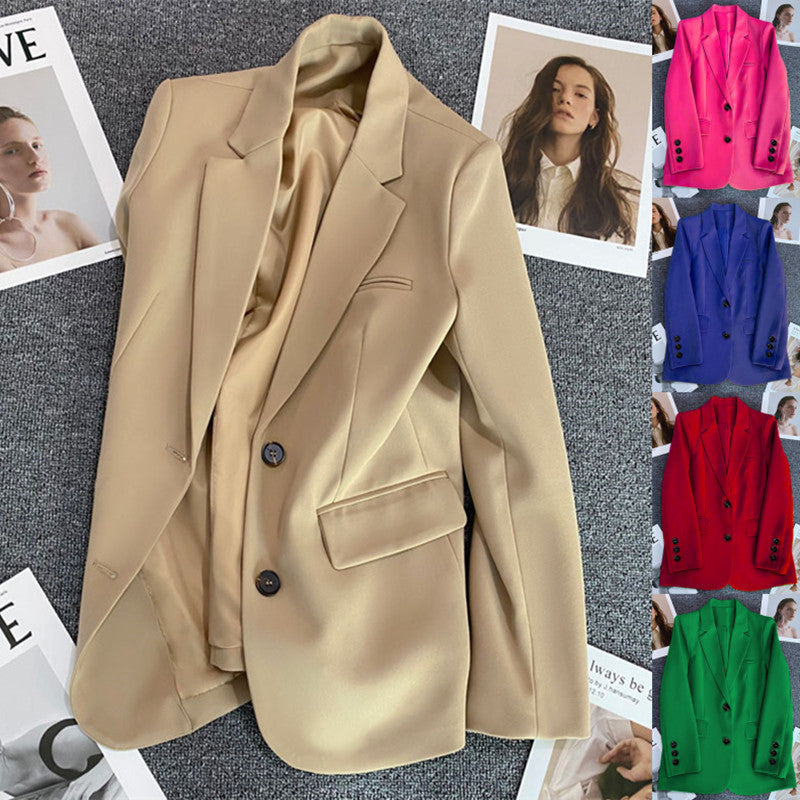 Avocado Green Blazer for Women 2026 Spring and Autumn New Casual Stylish Street-Style Blazer Korean Version Suit Jacket