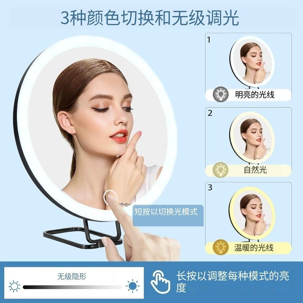 6 inches 10 times 20 times 30 times rechargeable led with light amplification suction cup punch-free easy to install makeup mirror