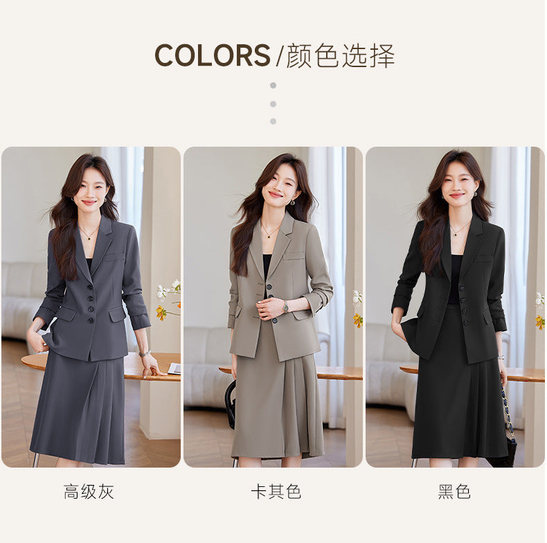 Cross-Border Women's Blazer Formal Wear Women's Suit Professional Teaching and Art Exam Attire High-End College Student Interview Suit