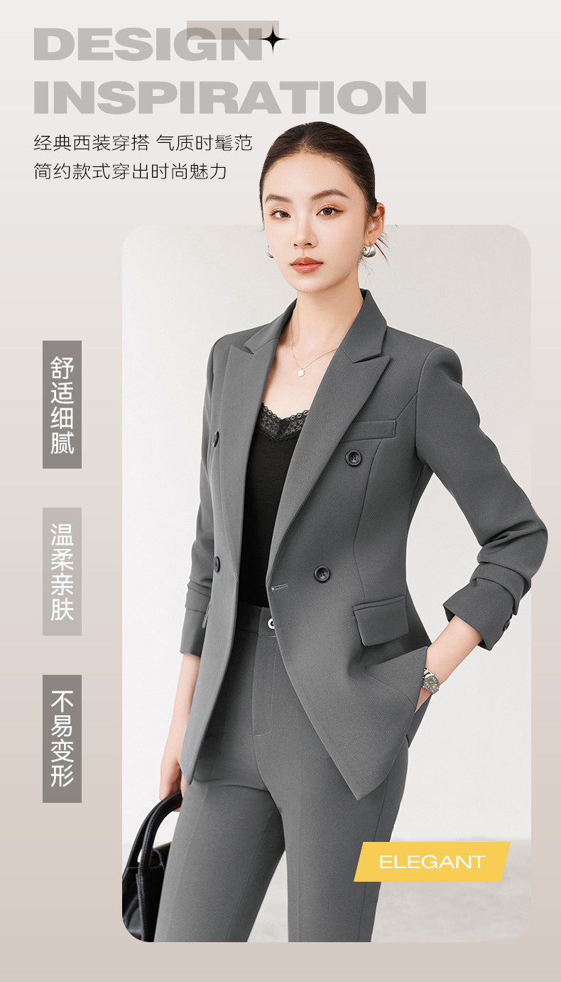 Cross-Border Women's Business Suit, Professional Attire for Interviews, College Student Blazer, Hotel High-End Elegant Workwear