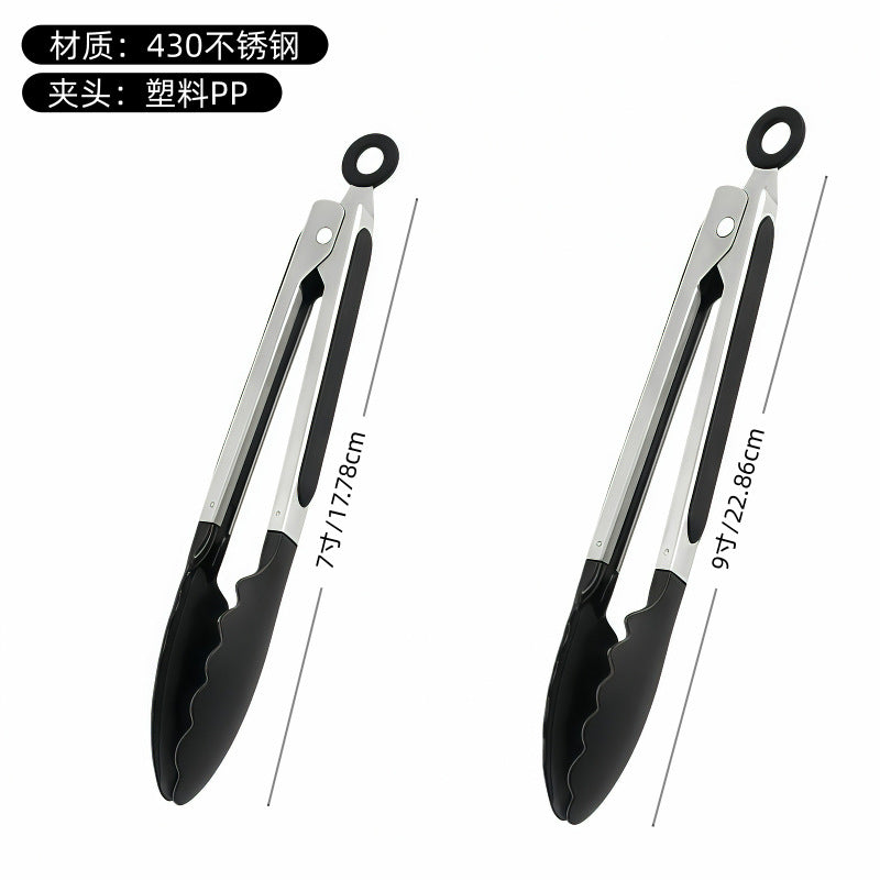 Cross-Border Silicone Clips, High Temperature Resistant Kitchen Anti-Scalding Barbecue Barbecue Clips, Food Clips, Household Stainless Steel Steak Clips