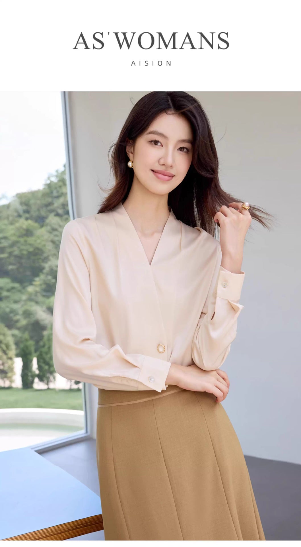 Summer New Style High-End Professional Women's Skirt Suit, Fashionable and Elegant Goddess Style Long-Sleeved Shirt and Skirt Formal Wear Ol