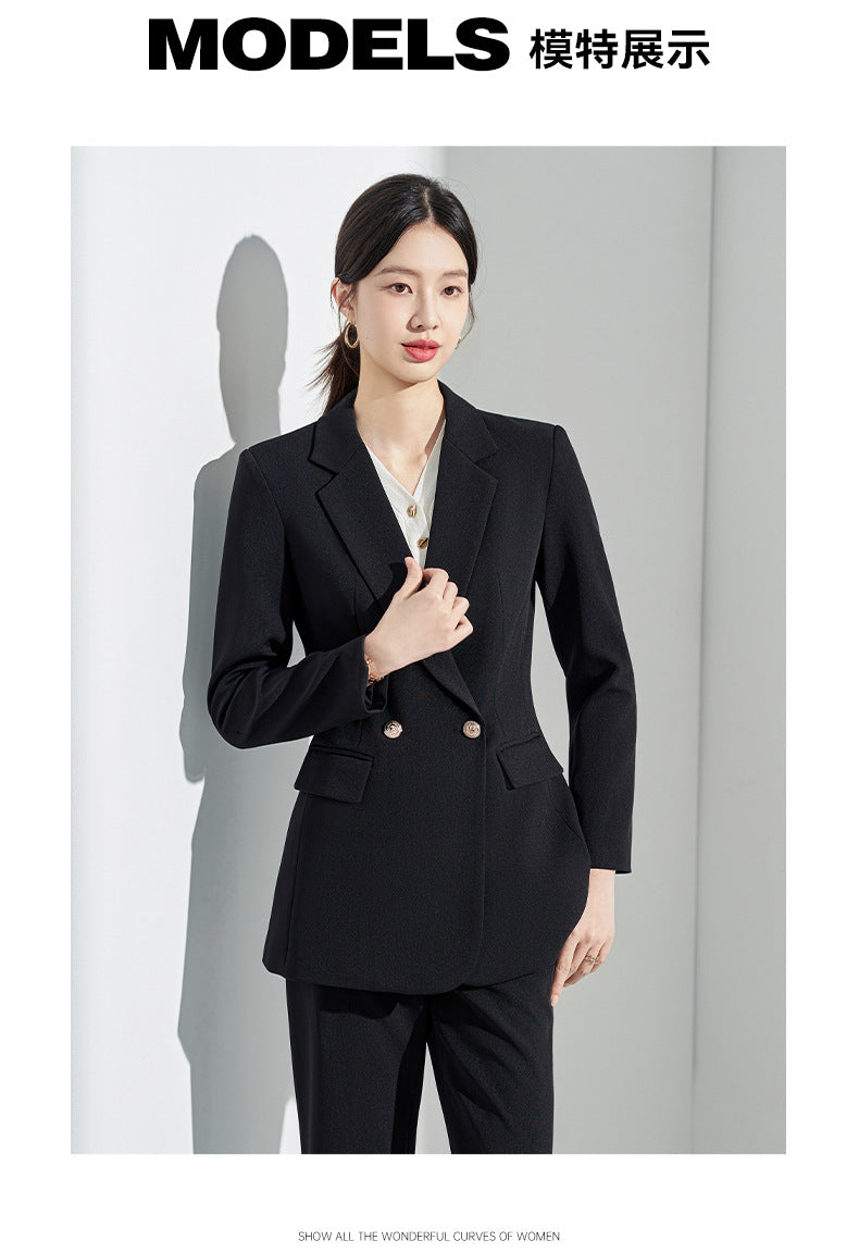Gray Suit Women's Formal Wear 2025 New Spring & Fall Small High-End Elegant Professional Suit Work Clothes