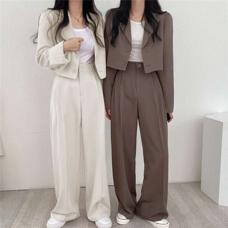 Autumn 2022 New khaki Small Suit Jacket Women's High Sense Small Temperament Commuter Suit suit