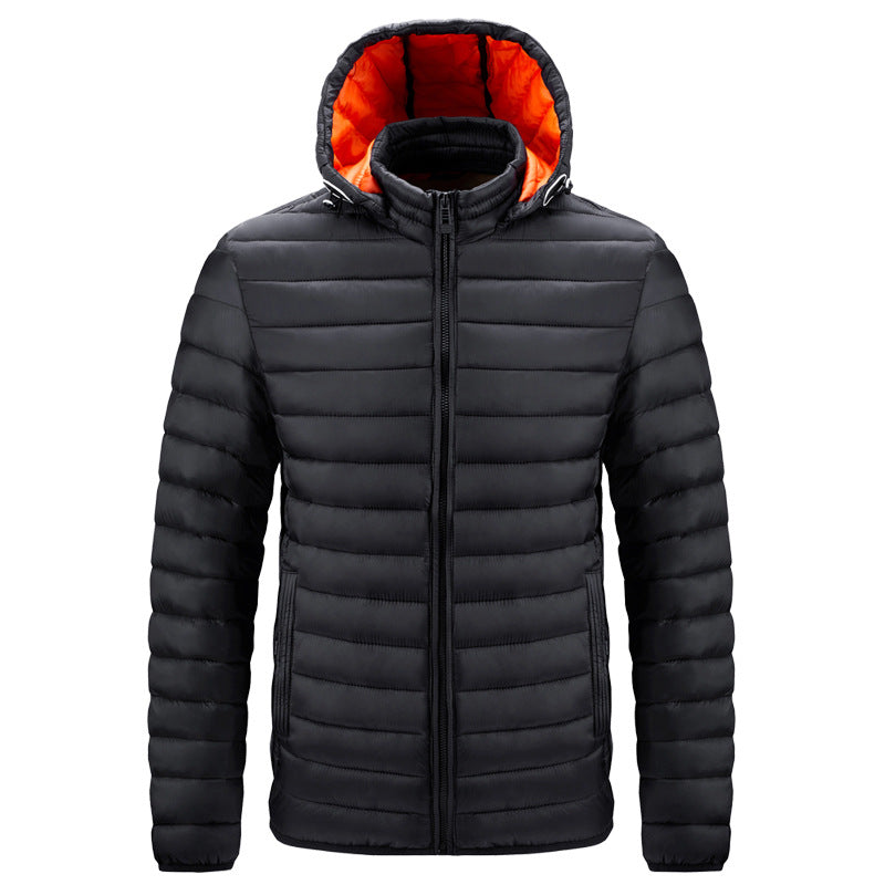 2025 Autumn/Winter Ribbed Jacket with Zipper, Detachable Hood, Men's Cross-Border E-Commerce Dropshipping, 2025 New Model